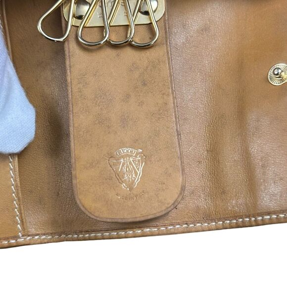 Vintage Gucci Key Holder Case Light Brown GG Pattern Key Case - Picture 5 of 10